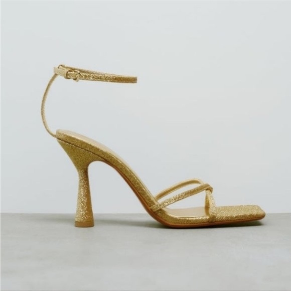 Zara Shoes - Zara Gold Strappy Heeled